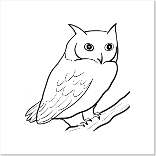 Stick figure owl Posters and Art